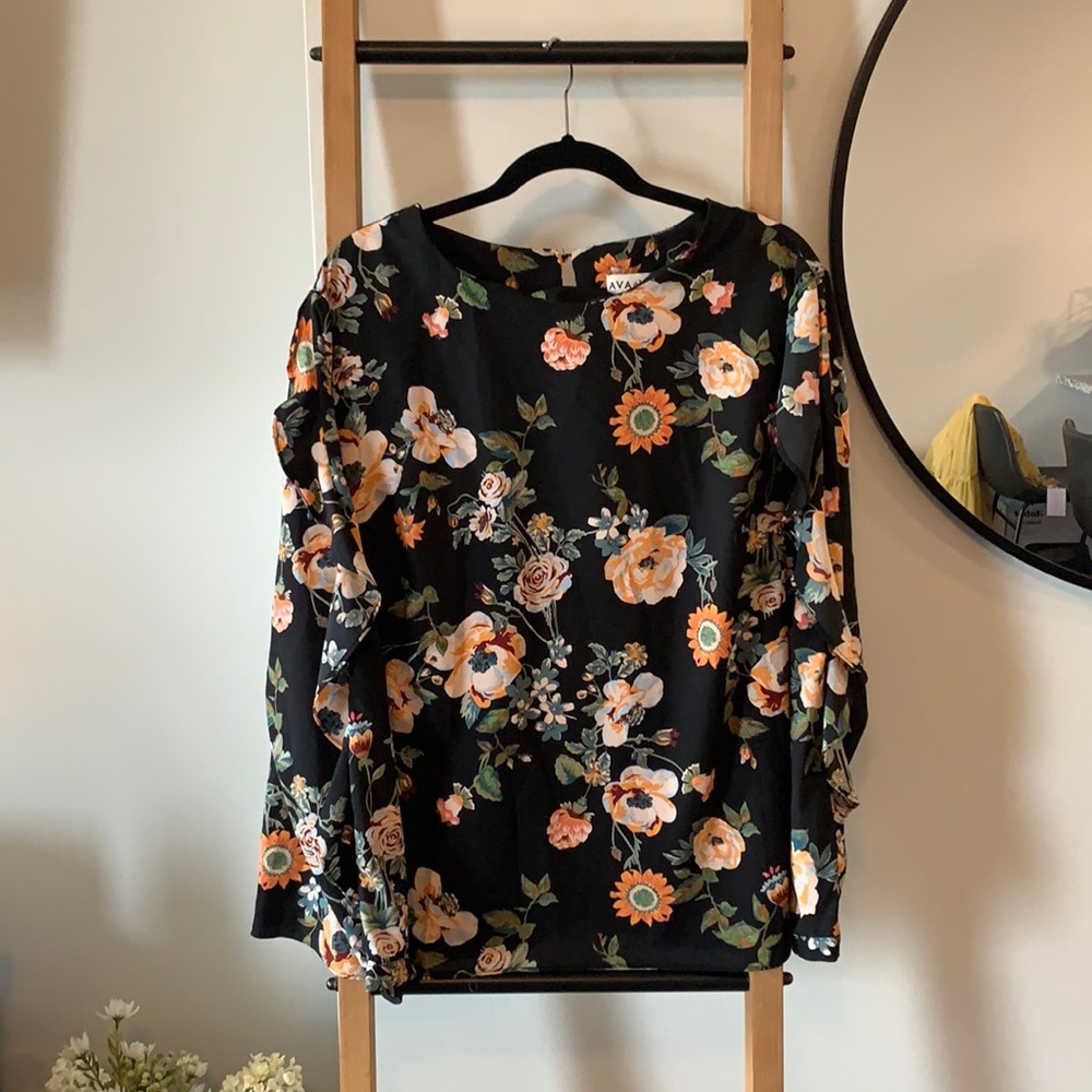 Plus size AVA & VIV long sleeve blouse